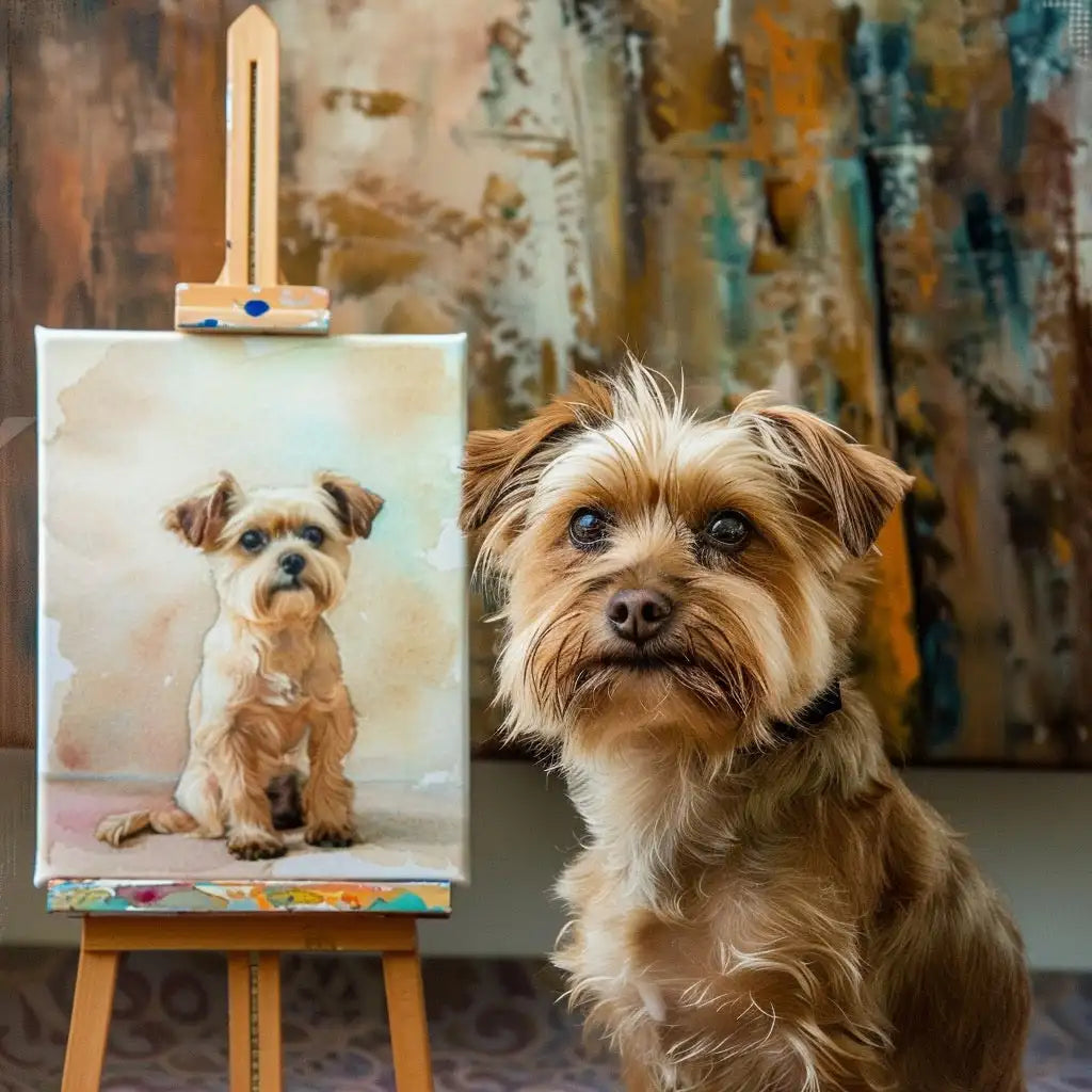 Watercolor Edition – 3D Art Deco Pet Portrait for Home Decor