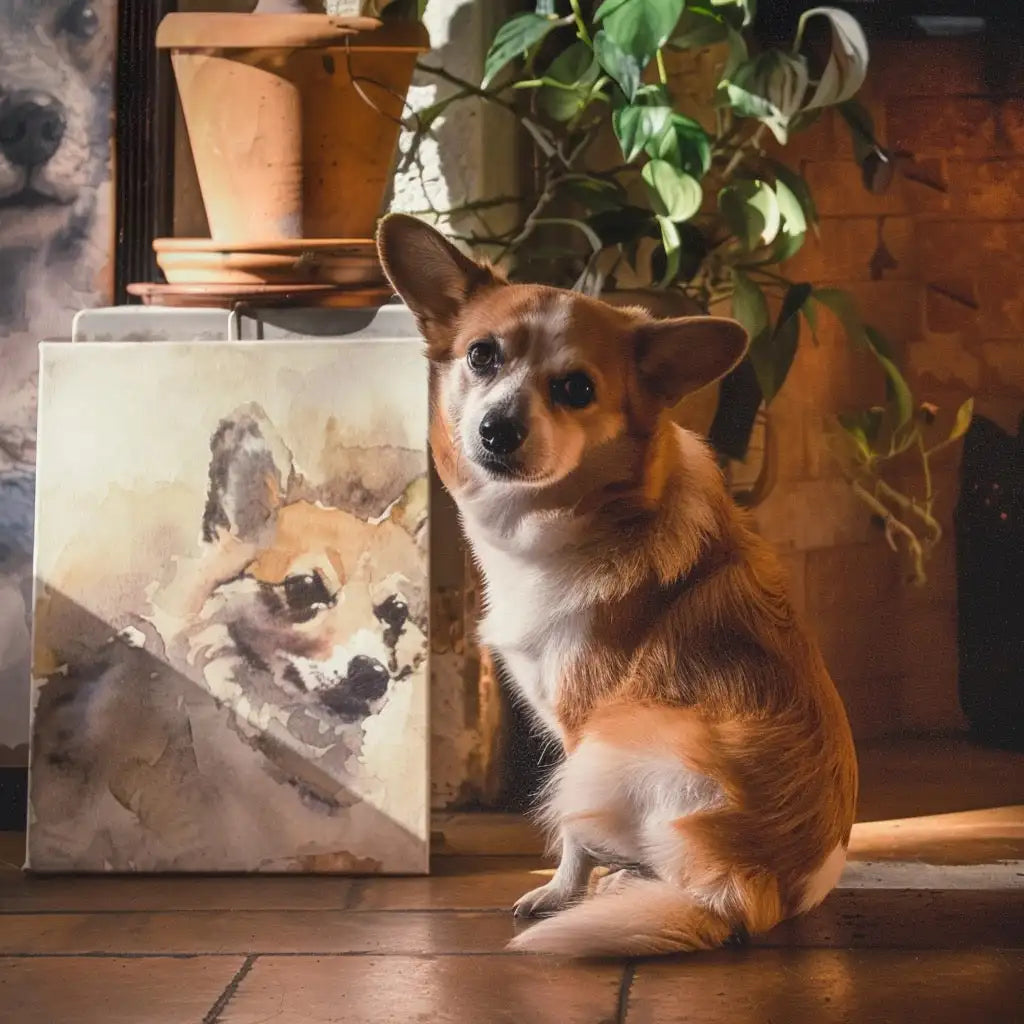 Watercolor Edition – 3D Art Deco Pet Portrait for Home Decor