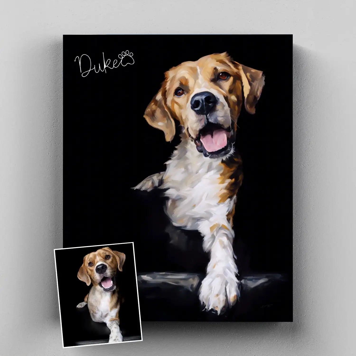 Hope Series – Hand-Painted 3D Pet Wall Art in Elegant Art Deco Style