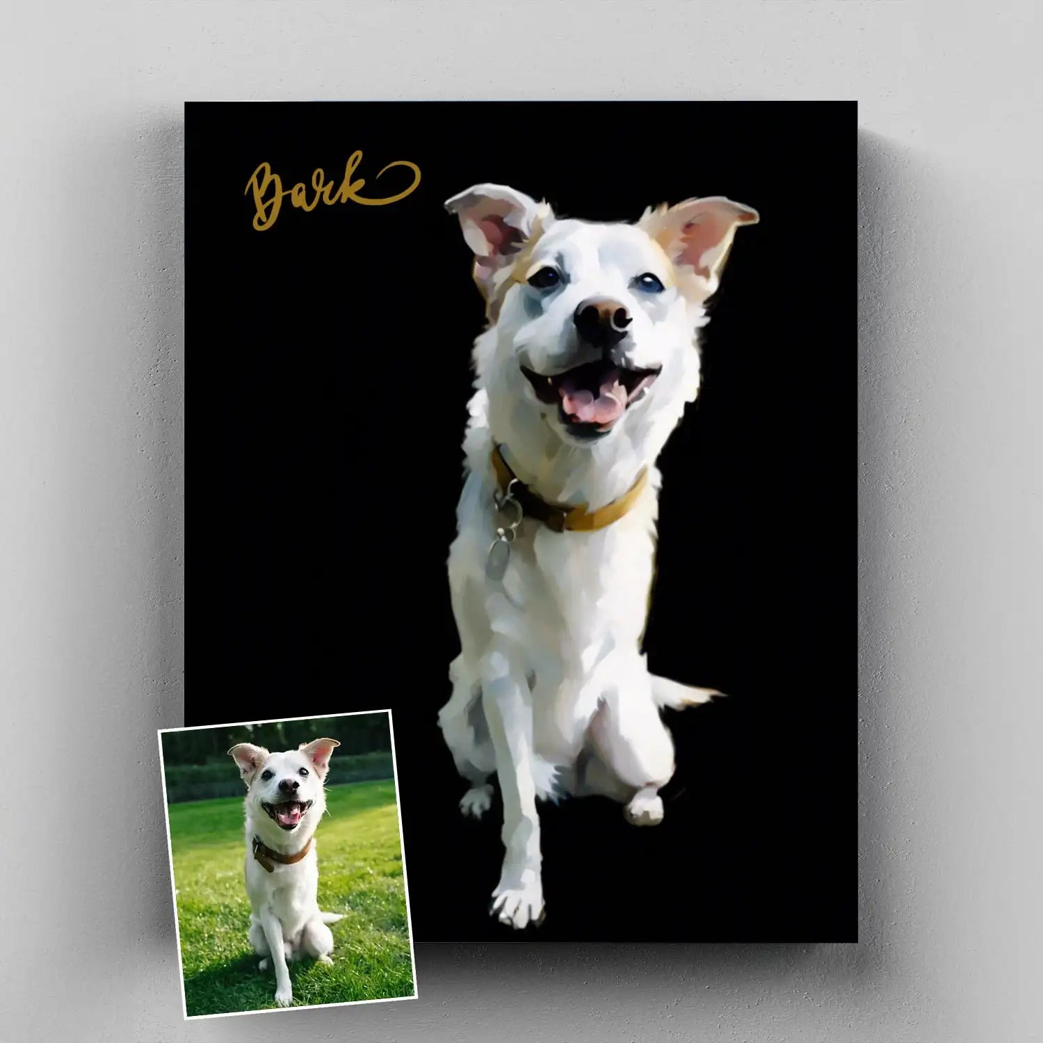 Hope Series – Hand-Painted 3D Pet Wall Art in Elegant Art Deco Style