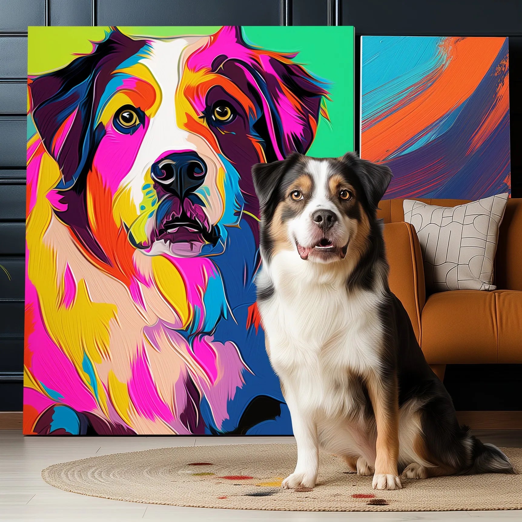 Neo-Pop Art – 3D Hand-Painted Custom Pet Wall Decor