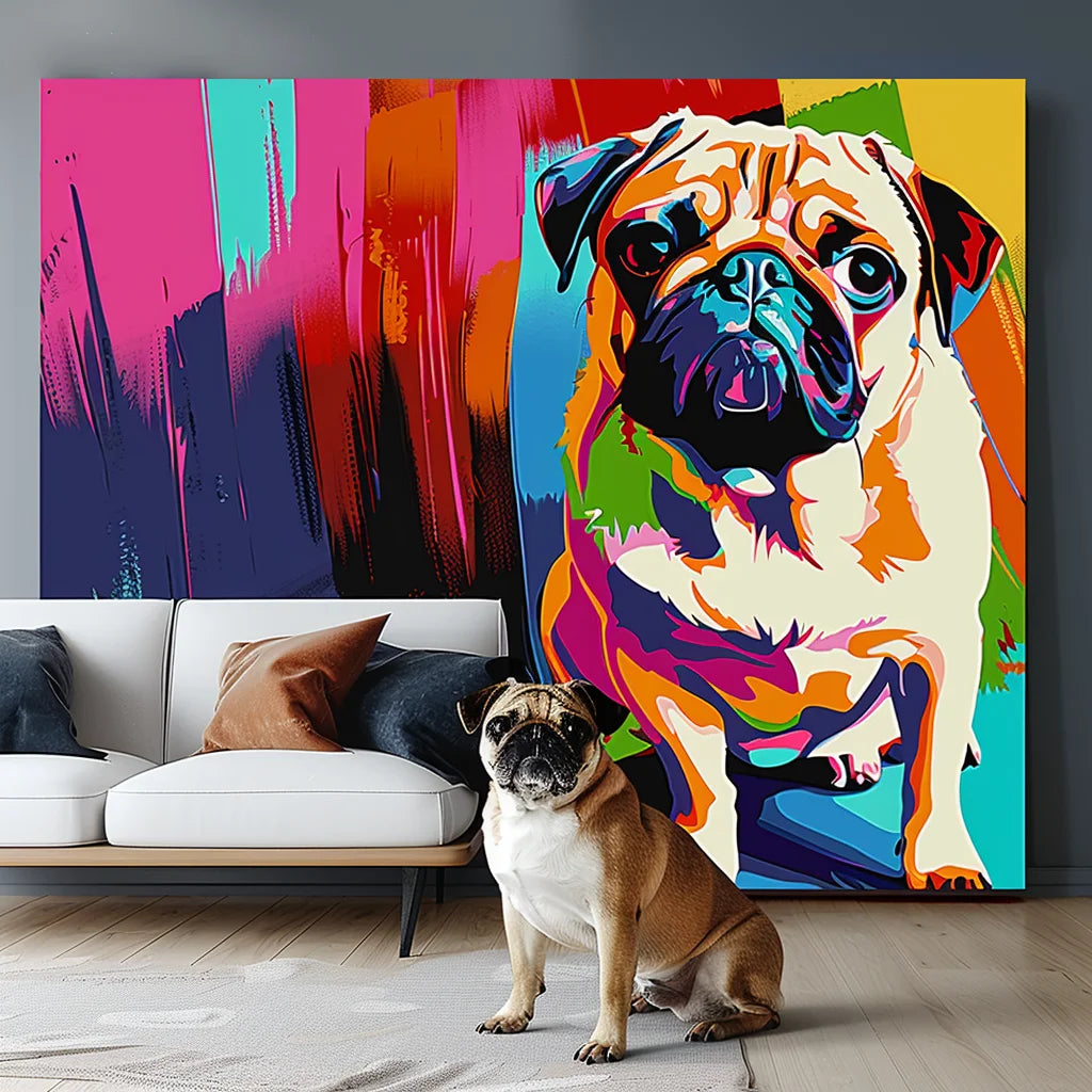 Neo-Pop Art – 3D Hand-Painted Custom Pet Wall Decor