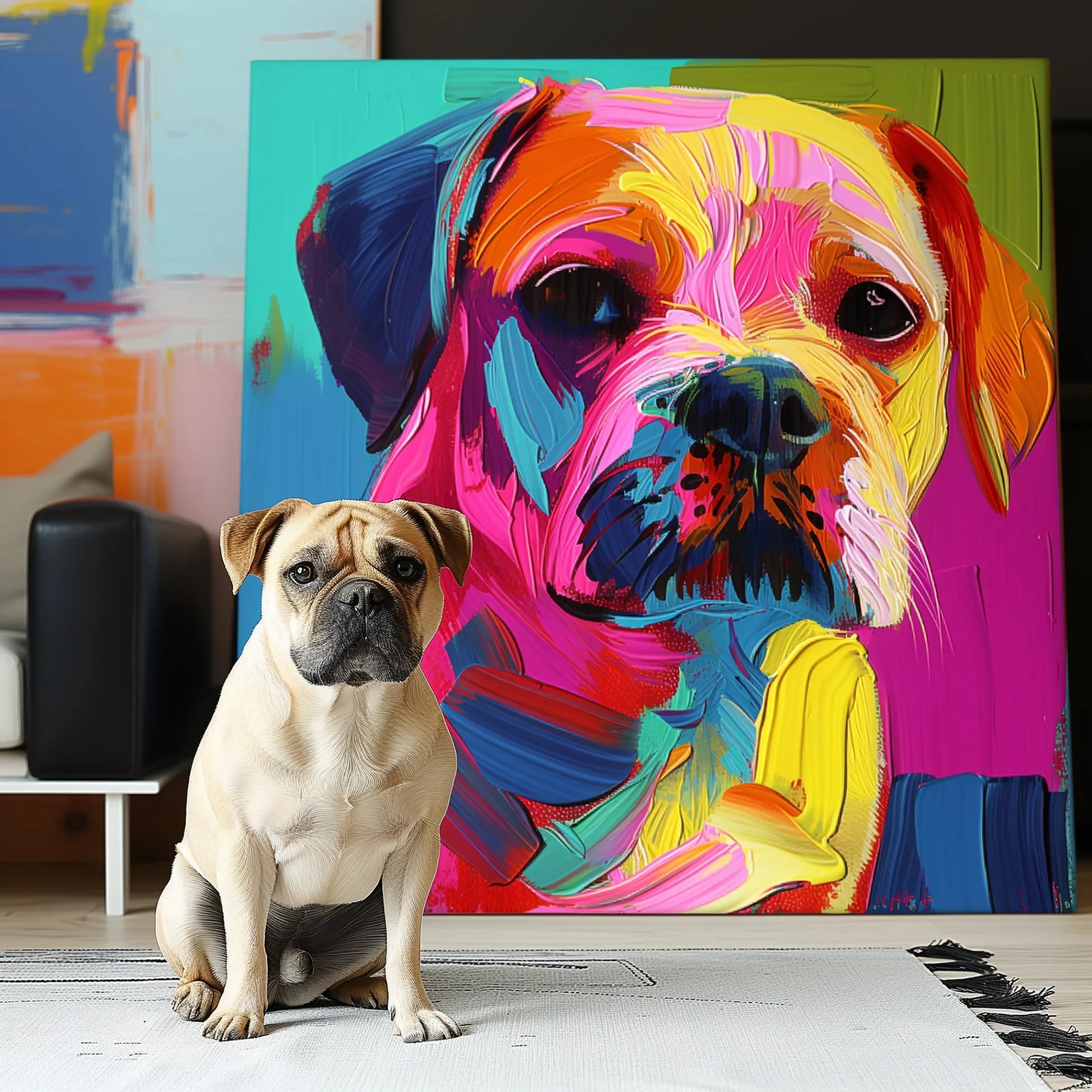 Neo-Pop Art – 3D Hand-Painted Custom Pet Wall Decor