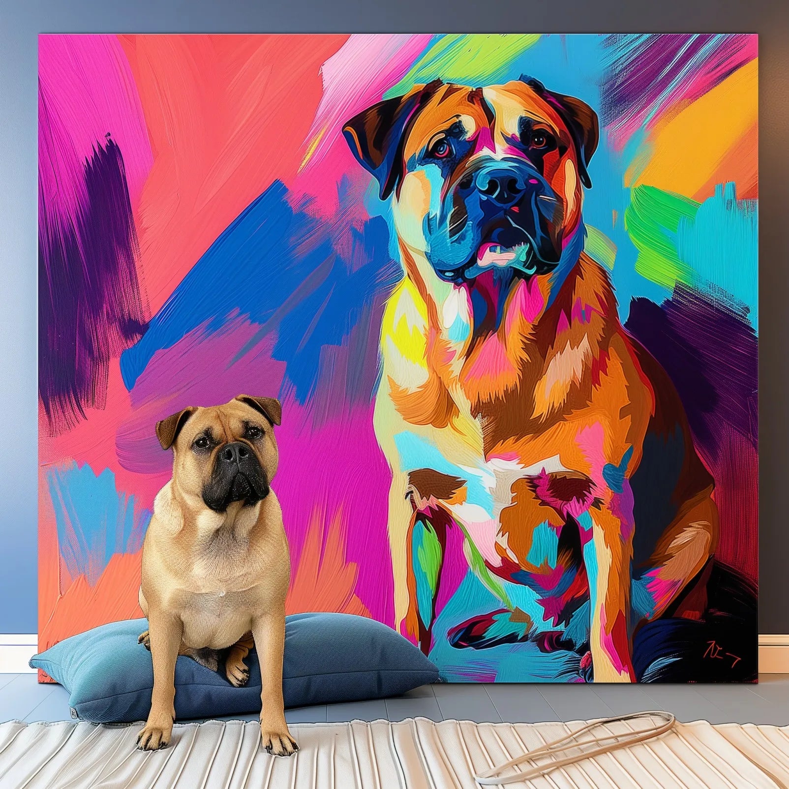 Neo-Pop Art – 3D Hand-Painted Custom Pet Wall Decor