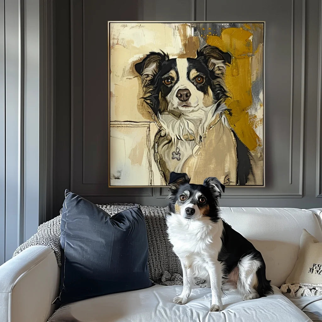 Graffiti Wheat Field – 3D Hand-Painted Pet Portrait in Rustic Art Deco Style