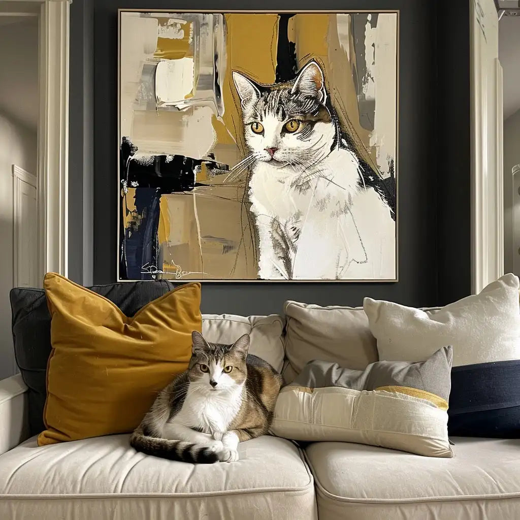 Graffiti Wheat Field – 3D Hand-Painted Pet Portrait in Rustic Art Deco Style