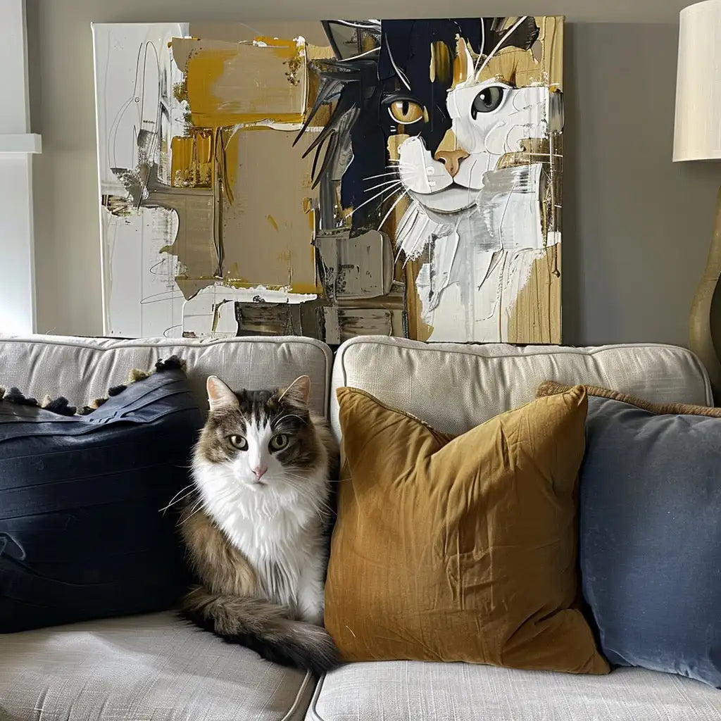Graffiti Wheat Field – 3D Hand-Painted Pet Portrait in Rustic Art Deco Style