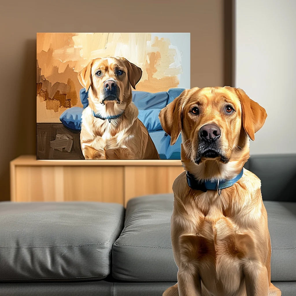 Modern Texture – 3D Hand-Painted Pet Portrait in Sleek Art Deco Wall Decor