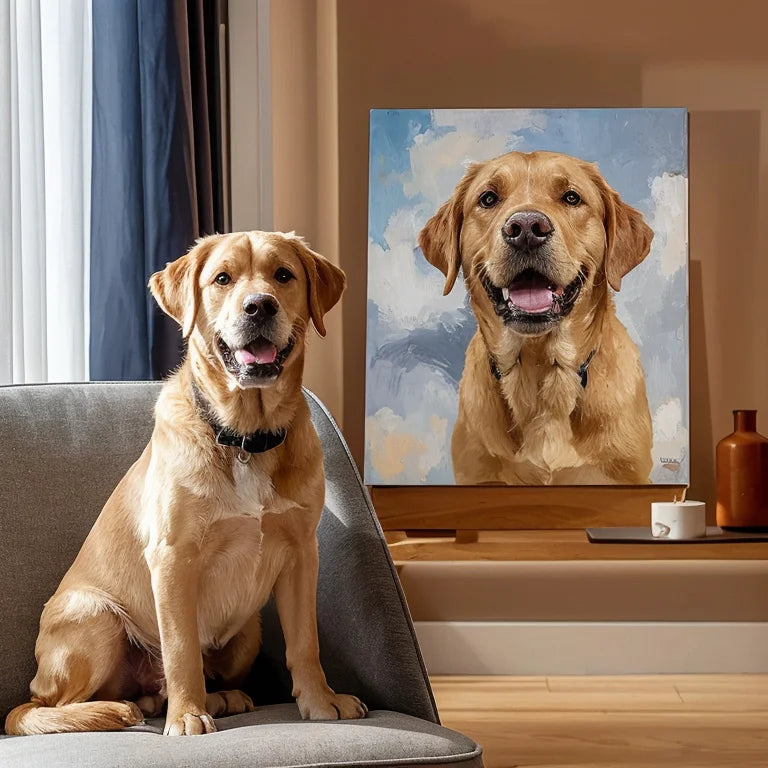 Modern Texture – 3D Hand-Painted Pet Portrait in Sleek Art Deco Wall Decor