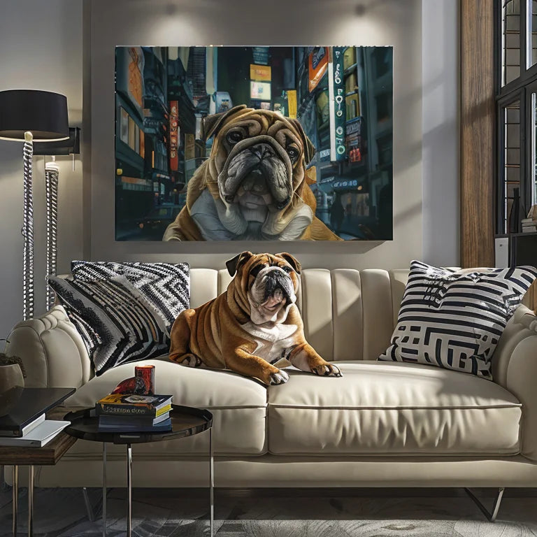 Cyber Series – 3D Hand-Painted Pet Portrait in Futuristic Art Deco Style
