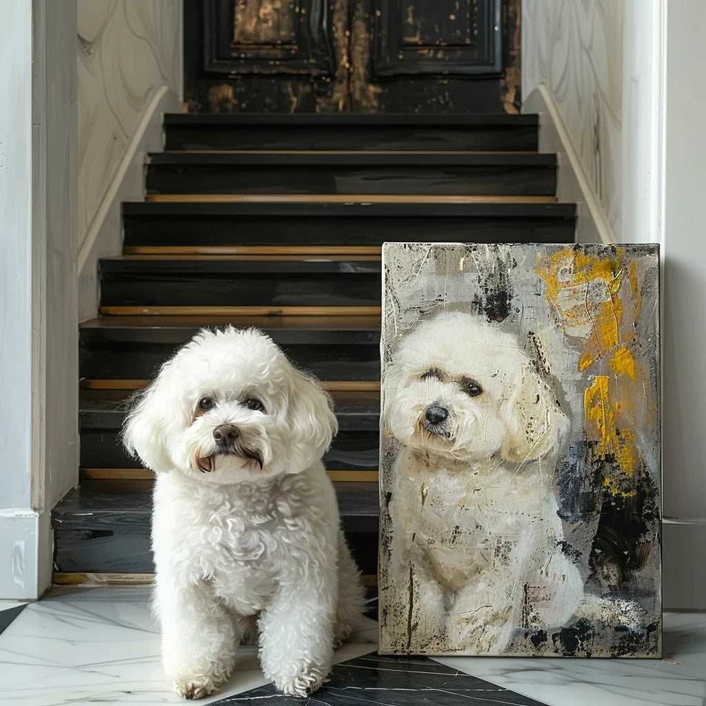 Frosted Glass Texture – 3D Hand-Painted Pet Portrait, Special Edition Art Deco Wall Decor