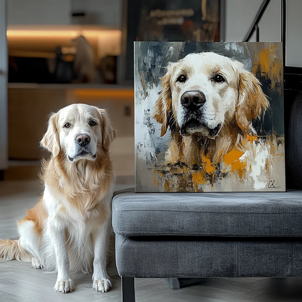 Frosted Glass Texture – 3D Hand-Painted Pet Portrait, Special Edition Art Deco Wall Decor