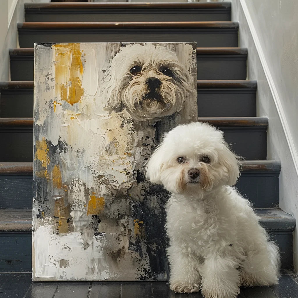 Frosted Glass Texture – 3D Hand-Painted Pet Portrait, Special Edition Art Deco Wall Decor