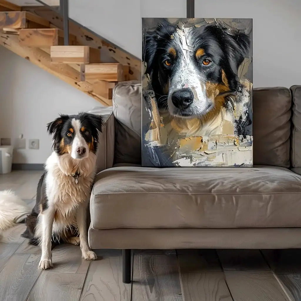 Frosted Glass Texture – 3D Hand-Painted Pet Portrait, Special Edition Art Deco Wall Decor