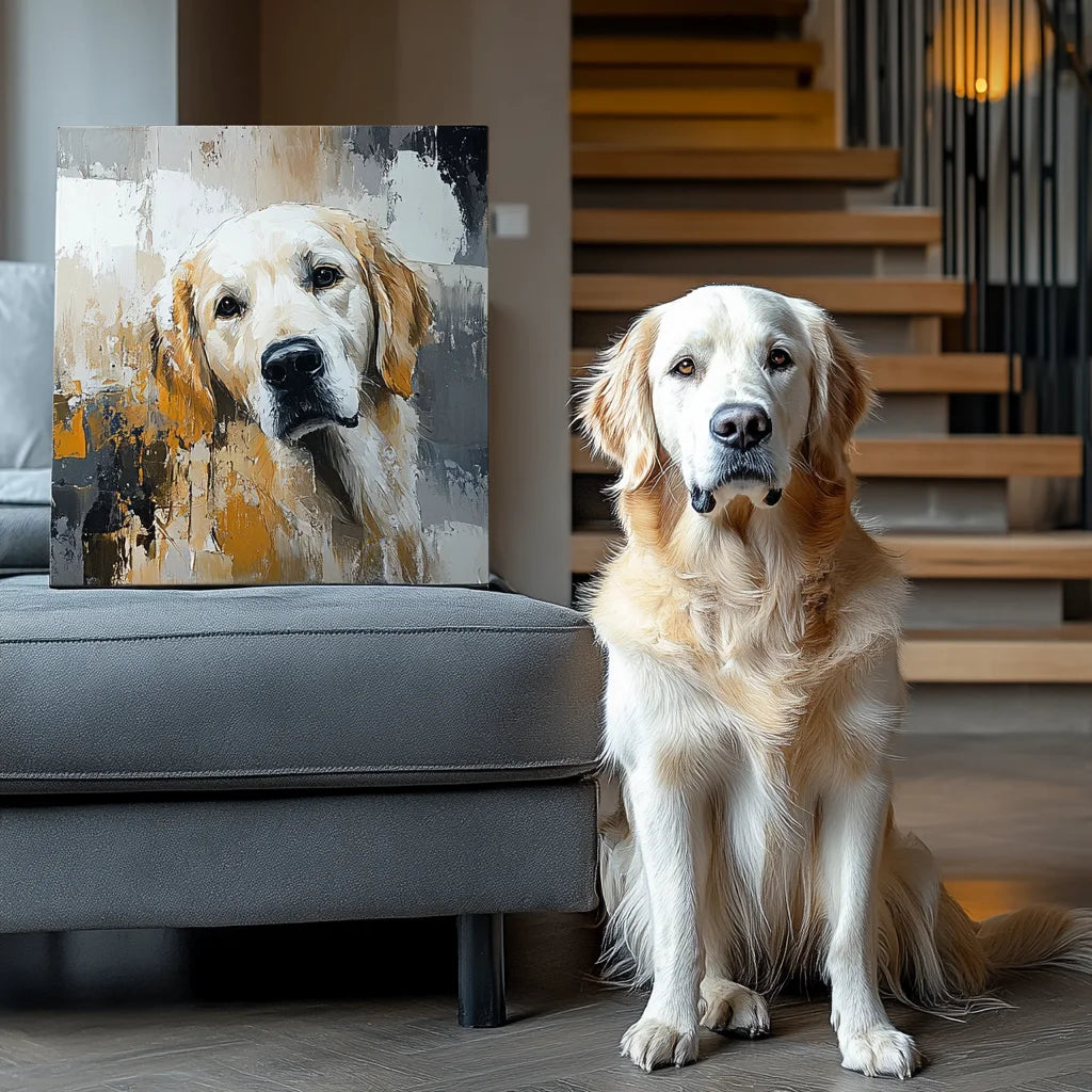 Frosted Glass Texture – 3D Hand-Painted Pet Portrait, Special Edition Art Deco Wall Decor
