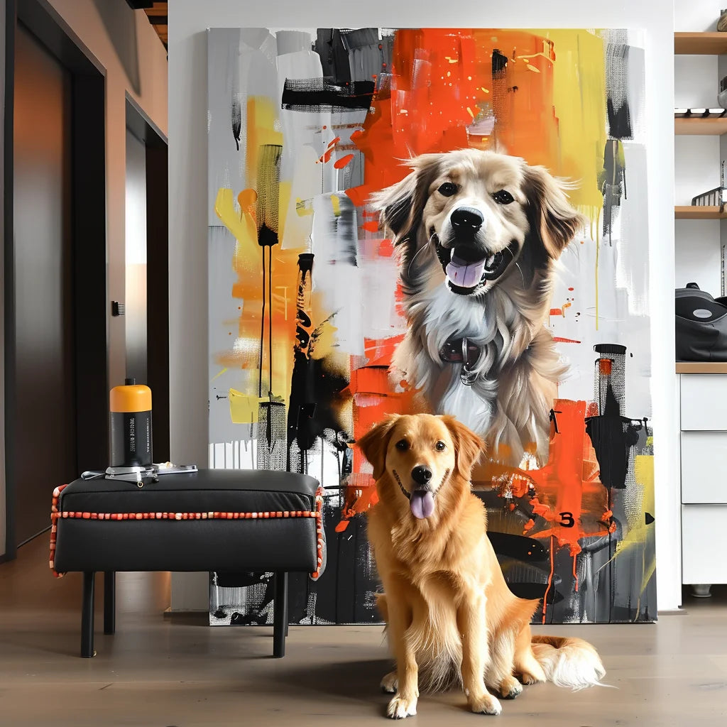 The Beast on Fire – 3D Art Deco Pet Portrait, Hand-Painted Special Edition