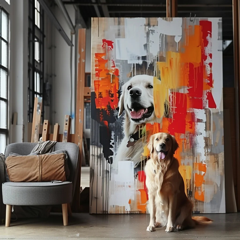 The Beast on Fire – 3D Art Deco Pet Portrait, Hand-Painted Special Edition