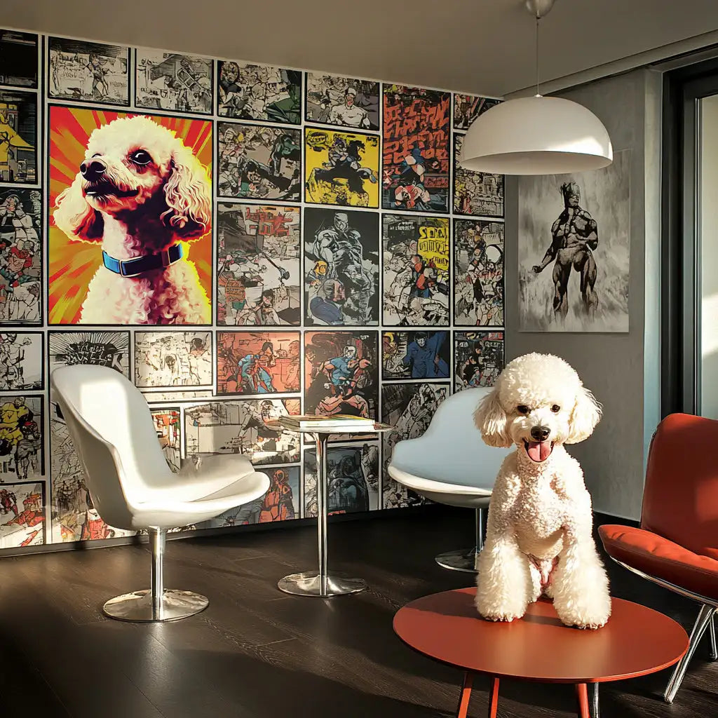 Comic Art Style – 3D Hand-Painted Pet Portrait in Art Deco Design
