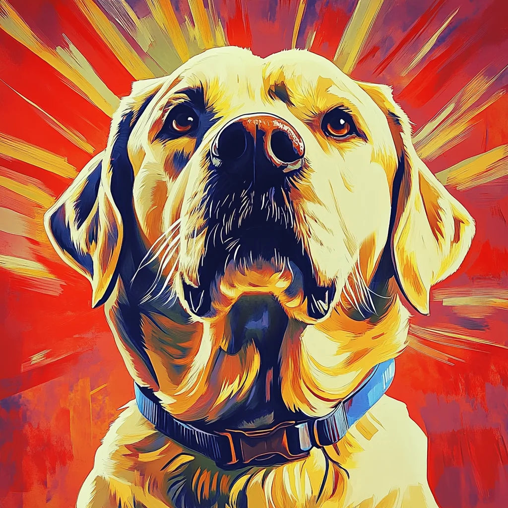 Comic Art Style – 3D Hand-Painted Pet Portrait in Art Deco Design