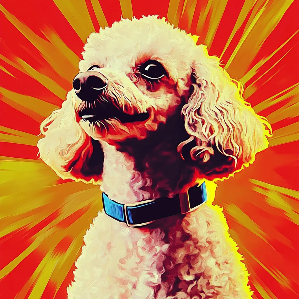 Comic Art Style – 3D Hand-Painted Pet Portrait in Art Deco Design